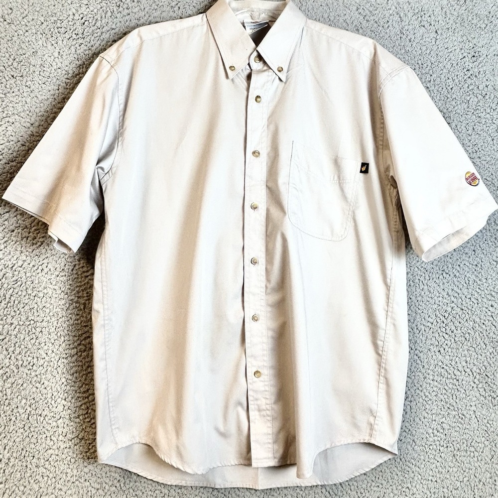 Vintage Original Burger King Employee Work Shirt Button Front Male Size Medium